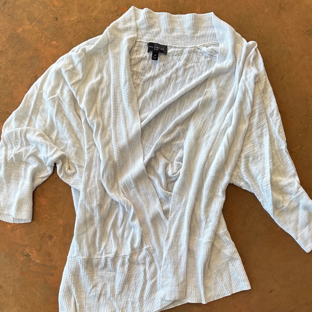 The Limited Cream Open-Front Blouse